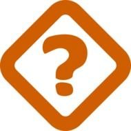 orange question mark on a white background