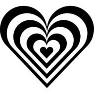 black and white hypnotic heart