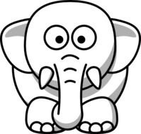 Black And White Elephant Clip Art N14