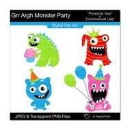Monster Party Clip Art