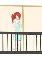 girl on the balcony as a picture for clipart