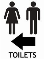 Left Arrow Restroom Signs Printable