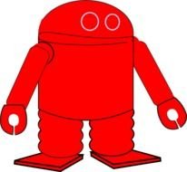 Red Robot Clip Art N3