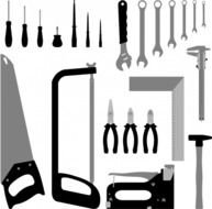 Hand Drawn Hammer And Wrench Icon