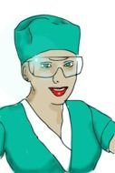 Cartoon Nurse girl drawing