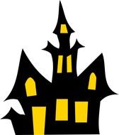 Haunted House Clip Art darwing