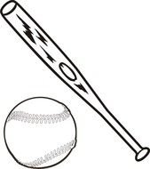 bat and ball as a graphic image