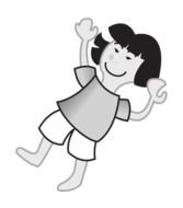 black and white picture of a cartoon girl