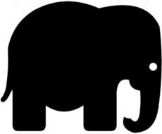 Big Cute Elephant Silhouette Drawing