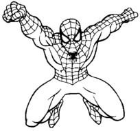 black and white picture of a spider man for coloring