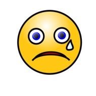 Sad Smiley Face with tear on cheek