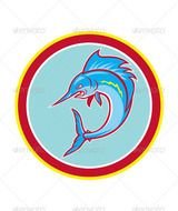 GraphicRiver Sailfish Fish Jumping Circle Cartoon 8748978