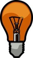painted orange lamp on a white background