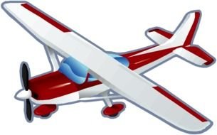 Cartoon white and red plane clipart