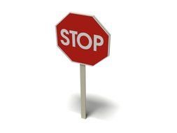 Stop Sign on pole, render