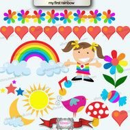 Rainbow Sun Cloud Clip Art