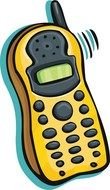 yellow phone in a graphic representation
