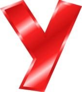 Y, red glossy Alphabet Letter