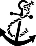 black Anchor Clip Art drawing