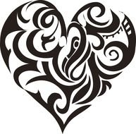 Cool Tribal Heart Tattoo Designs drawing