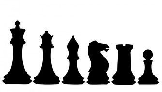 Black chess pieces clipart