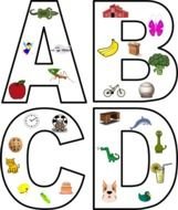 drawing of Letters of abcd