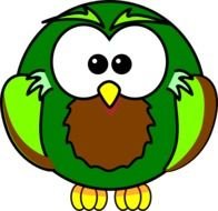 Green Owl Clip Art N16