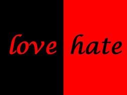 Clip art of Love Hate signs