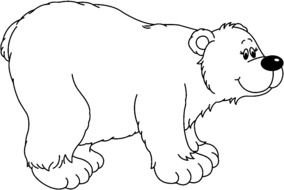 cartoon polar bear in coloring book