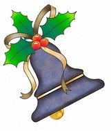 Purple Christmas Bell as a graphic illustration