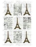 Vintage Paris Eiffel Tower drawing