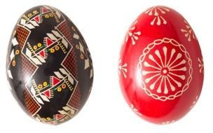 two colorful easter eggs as a picture