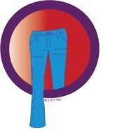 jeans in a red circle