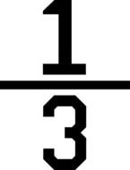 fraction with numbers 1 and 3