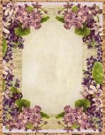 Colorful vintage frame with the flowers clipart