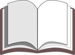 drawn open book with blank sheets