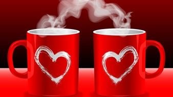 red cups with hot drink