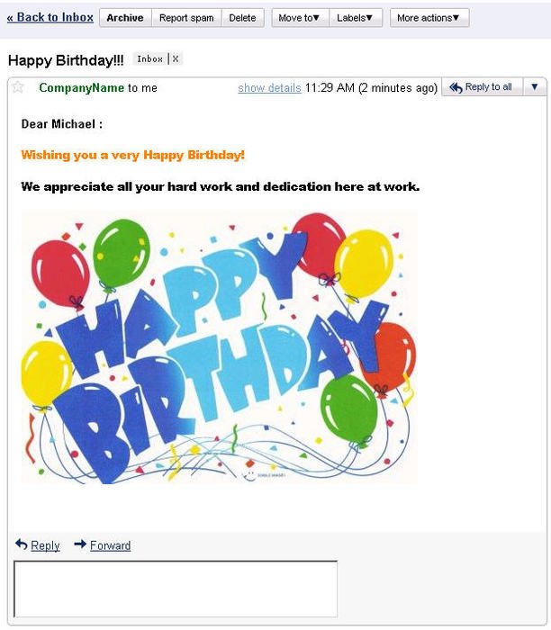 Birthday Wishes Sample