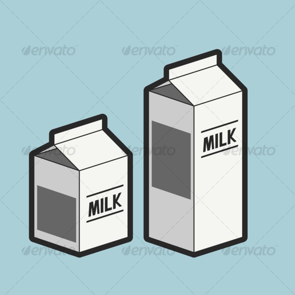 Коробка молока на прозрачном фоне