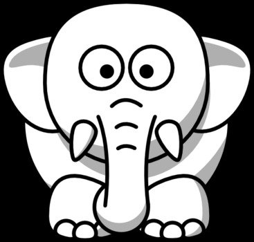 Black And White Elephant Clip Art N14