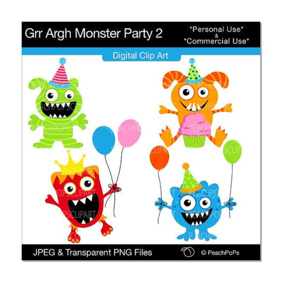 Monster Party Clip Art N2