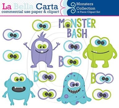 Monsters Clipart For Scrapbooking Card Making Paper Crafts