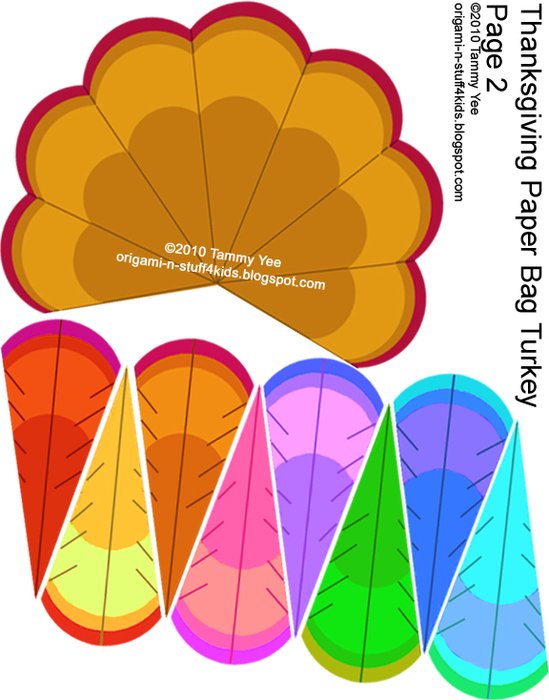 Paper Bag Turkey Craft Template free image download