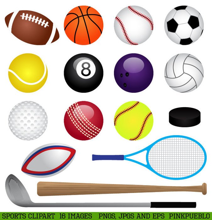 Football Baseball Basketball Clip Art N3