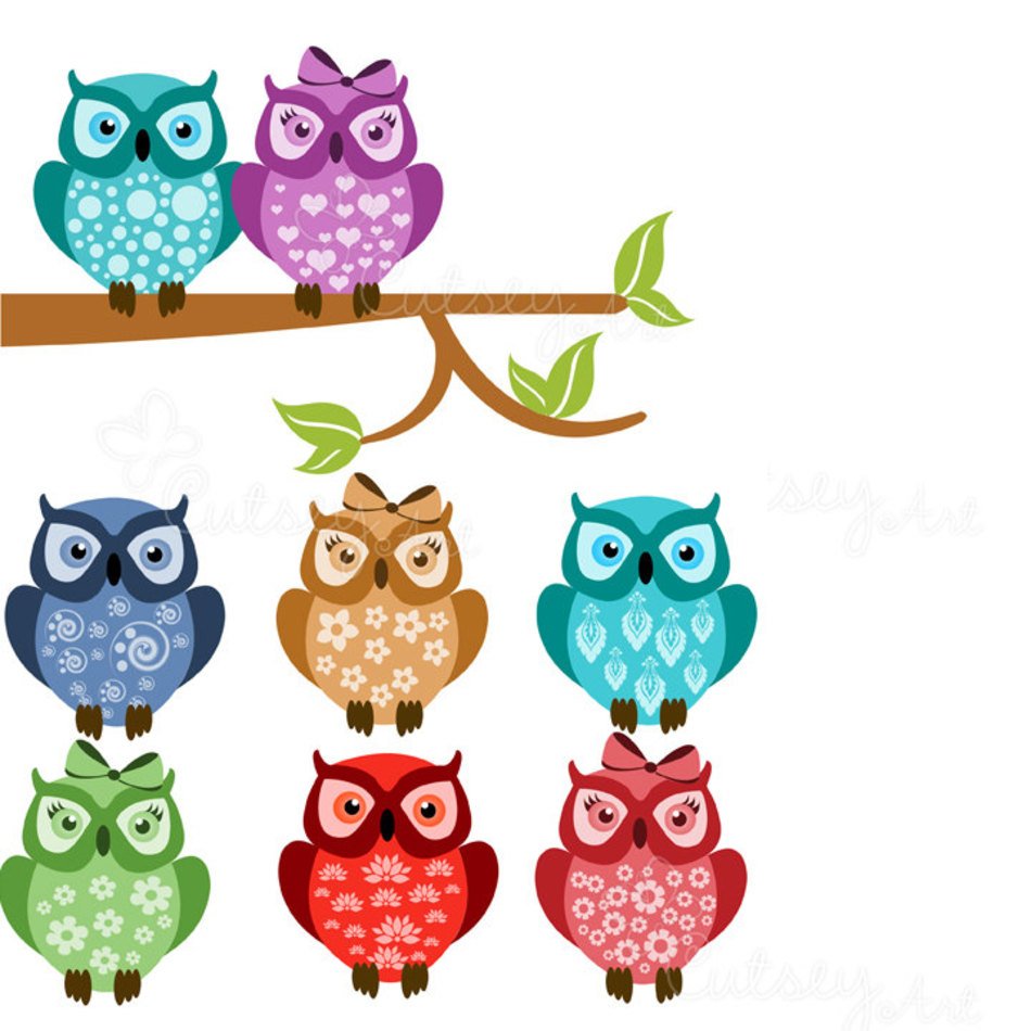 Cute Girl Owl Clip Art