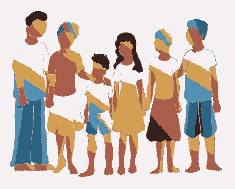 abstract image of a black family