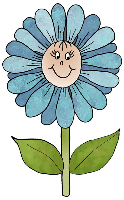cartoon blue flower