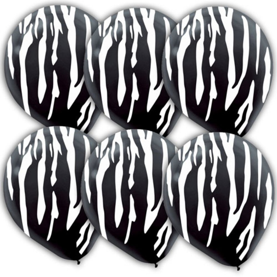 Black And White Zebra Print Balloons