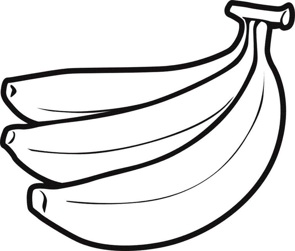 Black and white Clipart of Bananas