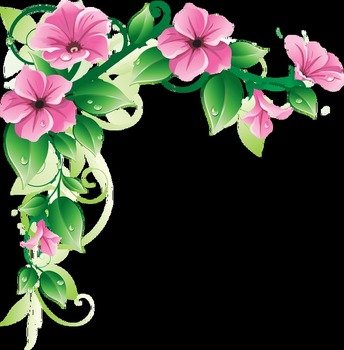 Pink Flower Border Clip Art N17